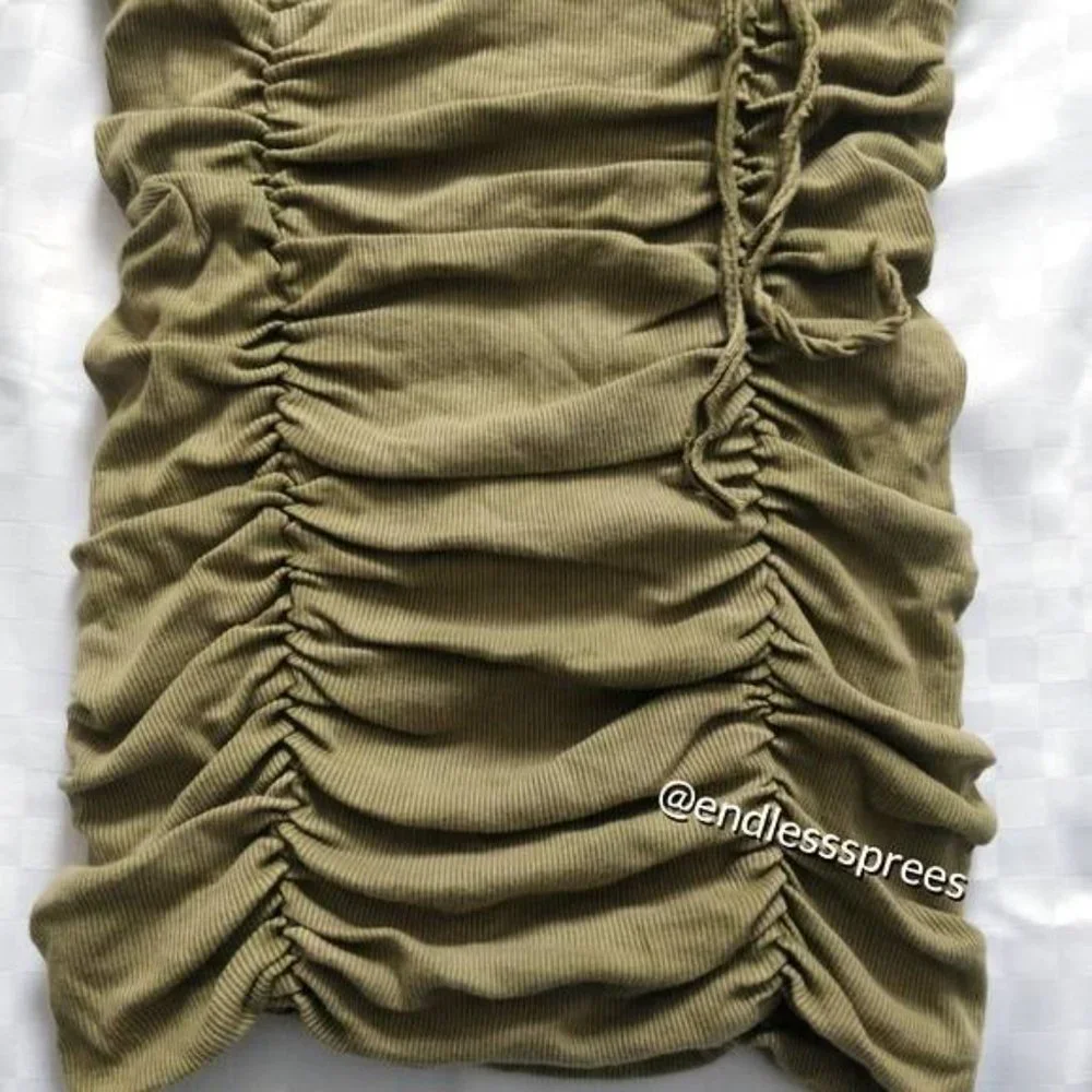 Free People Katya Thermal Mini Dress in Olive Green - Picture 5 of 7